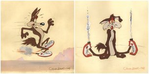 Wile E. Coyote Artwork Wile E. Coyote Artwork Fast 1949 and Furry-ous 1949 - Set of 2